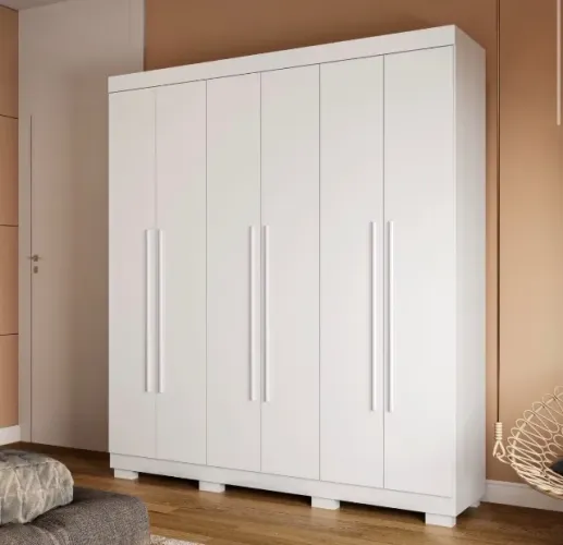 Guarda-Roupa Casal Essencial 6 Portas e 2 Gavetas Branco