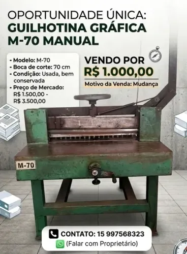 GUILHOTINA GRAFICA M-70 MANUAL