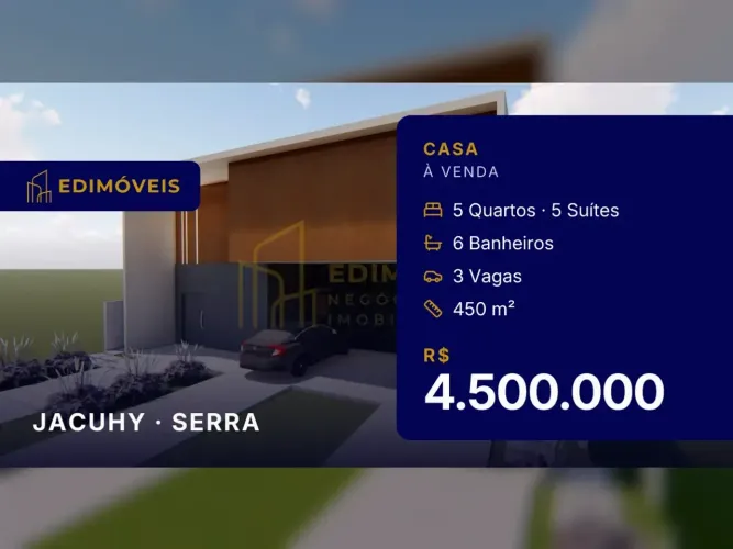 Jacuhy: Casa de Alto Padrão com Lazer Completo e Segurança 24h Serra ES