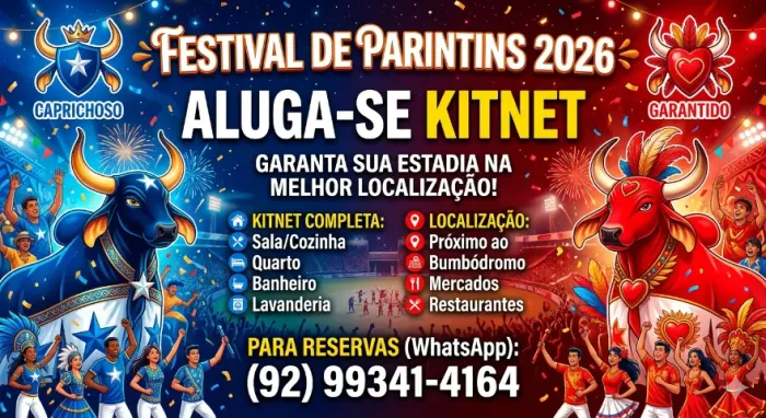 Kitnet disponível para o festival de parintins 2026