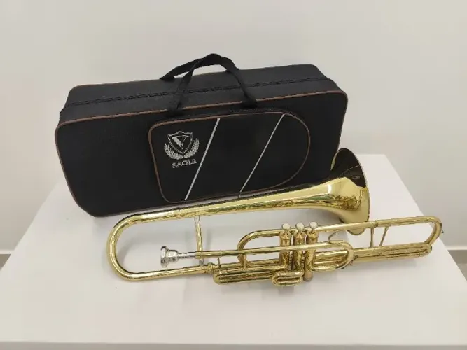 Trombone Curto Eagle TV603 em dó - Laqueado - Aceito trocas - Parcelo 18x