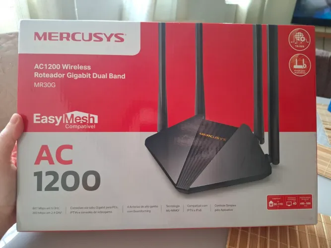 Roteador Wireless Mercurys AC1200 Gigabit Dua Band MR30G