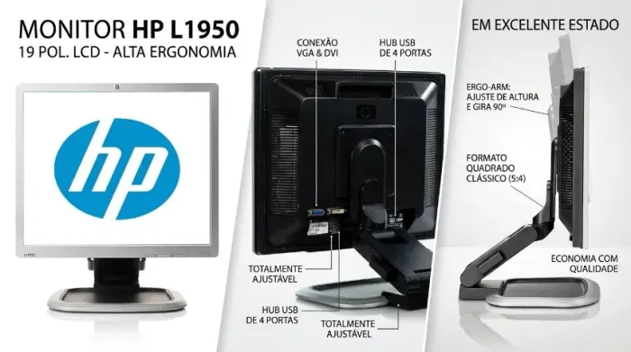 monitor hp 19 pol lcd