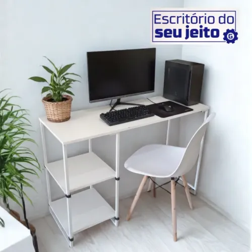 BIRÔ 1,1m NOVO Mesa de Escritório Estilo Industrial Multiuso Notebook Computador Estudo