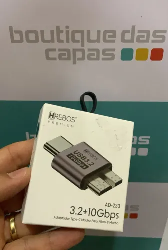 ADAPTADOR TIPO C MACHO X HD EXTERNO Micro-b Macho 10gbp 3.2 HREBOS AD-233