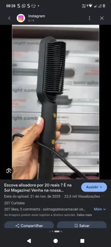 Escova Alisadora Profissional 3 em 1 Cabelo Liso em Minutos (Nova)