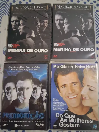 LOTE DVDS - MENINA DE OURO(DUPLO) + DO QUE AS MULHERES GOSTAM + PREMONIÇÃO 1