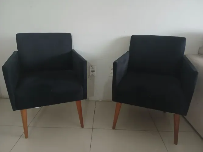 Kit 2 Poltronas Pretas