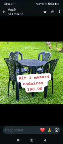 Kit 1 mesa+4 ,cadeiras 190.00