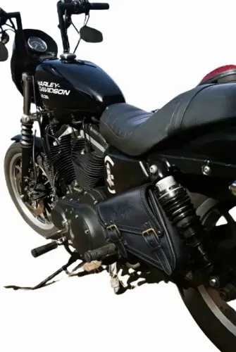 Alforge Couro Legítimo Bolsa Harley Sportster 883 883R e 1200
