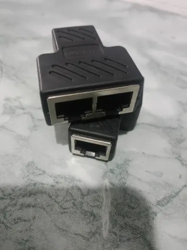 Adaptador distribuidor Cabo de Rede 1a 2 vías Rj45 metal(1x2) por 10 reais