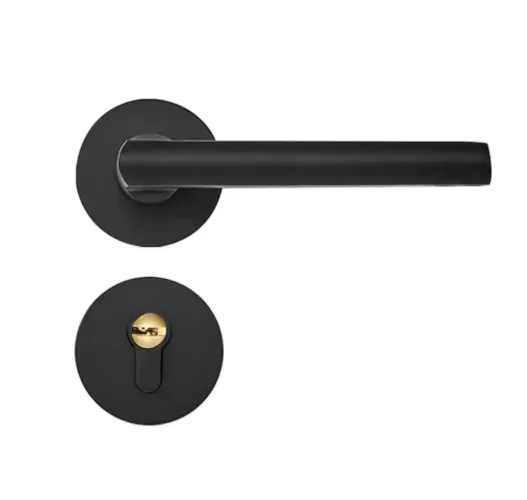 Fechadura preta minimalista - kit com 3