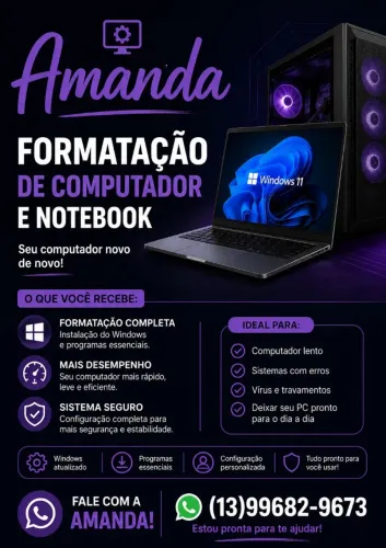 formatação de computador e notebook