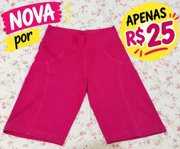 BERMUDA FEMININA ROSA/PINK ( Nova)