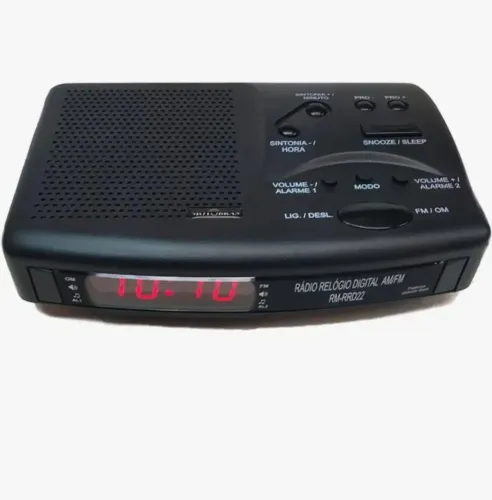 Radio relogio bivolt e pilha