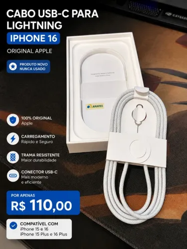 Cabo Novo Original de iPhone 16