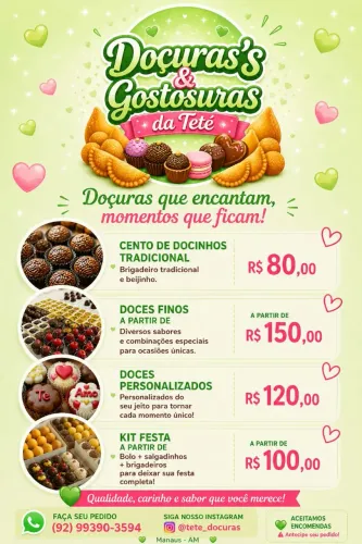 Doces e salgados.