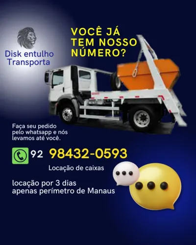 Disk entulho/caçamba/coletora/lixo