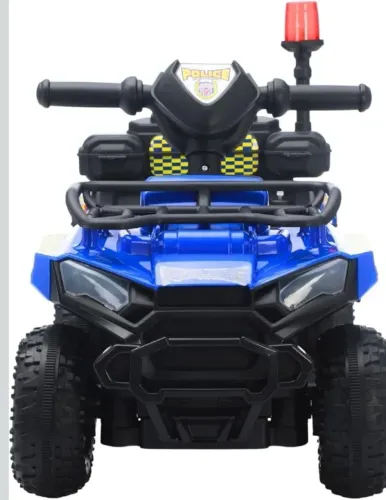 Quadriciclo Elétrico Infantil Policial 6V Luzes Som Maxi Baby Azul Novo na Caixa