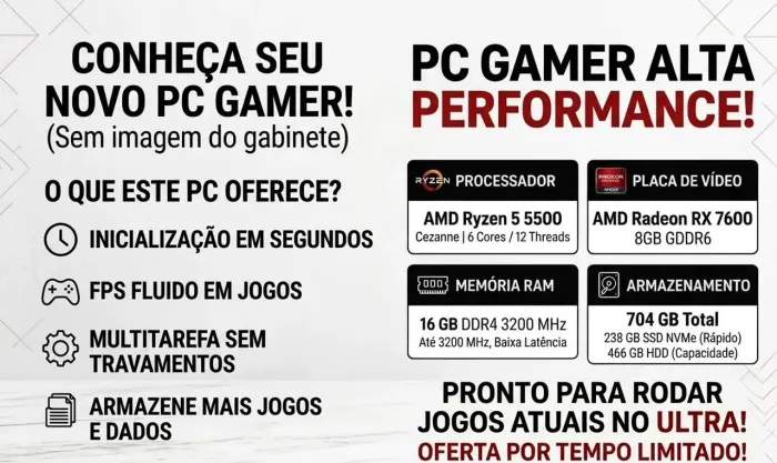 Pc gamer com rz5500 e rx7600