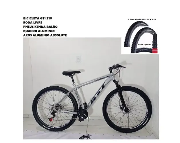 Bicicleta 29 suspenção reforçada, Pneus kenda gigante