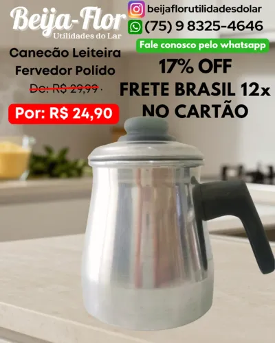 Caneca Leiteira Fervedor Polído