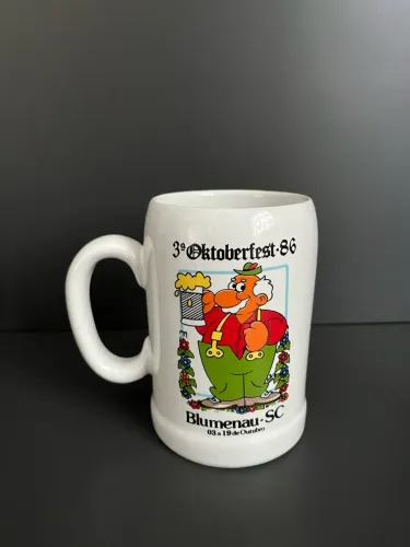 Caneco chopp oficial da 3ªOktoberfest Blumenau 1986