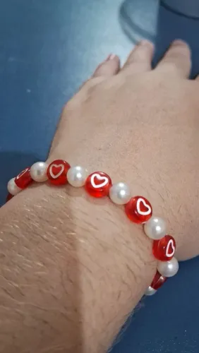 Pulseira micangas "coração"