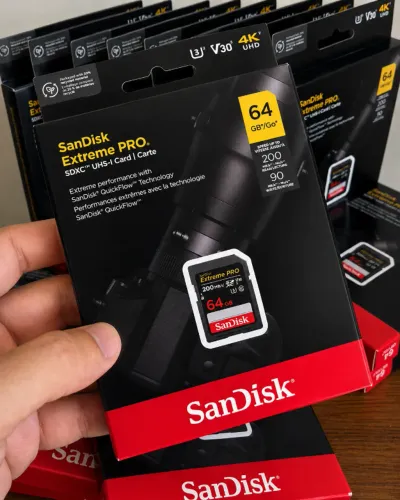 Cartão de Memória SanDisk Extreme PRO 64GB SDXC V30 200MB/s Original + Garantia