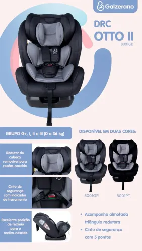 Cadeira infantil para carro dispositivo segurança OTTO GALZERANO NOVA SEM USO 0 A 36KG 
