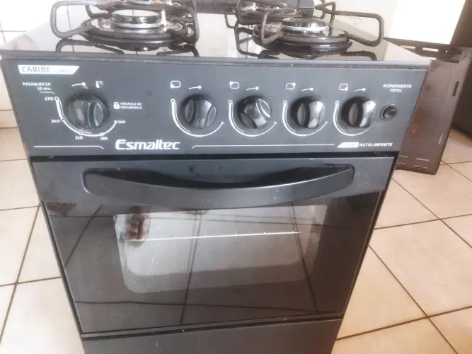 Fogão 4 bocas  Esmaltec Caribe Glass