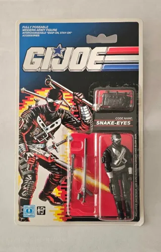 GI Joe Snake Eyes Commando v3 - Vintage 1990 Hasbro UK - Lacrado/Carded