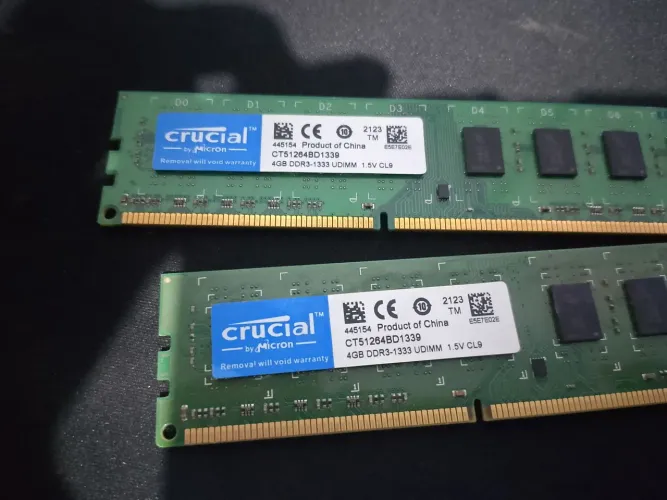 Kit Memória RAM Crucial DDR3 8GB (2x4GB) 1333MHz PC Desktop - Usado
