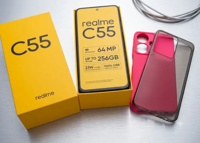 Realme C55 256GB / 64MP - Completo na Caixa, Impecável + Brindes