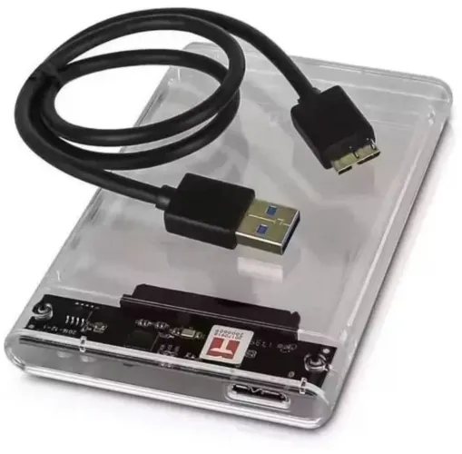 Case para HD ou SSD 2.5", USB 3.0, Transparente (Novo)