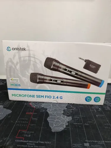Microfone profissional duplo sem fio modelo a pilhas / SUPER PROMOÇÃO