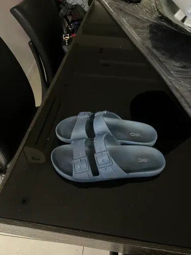 Sandália papete masculina azul