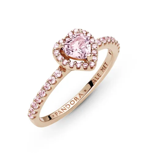 Anel Pandora coração rosa