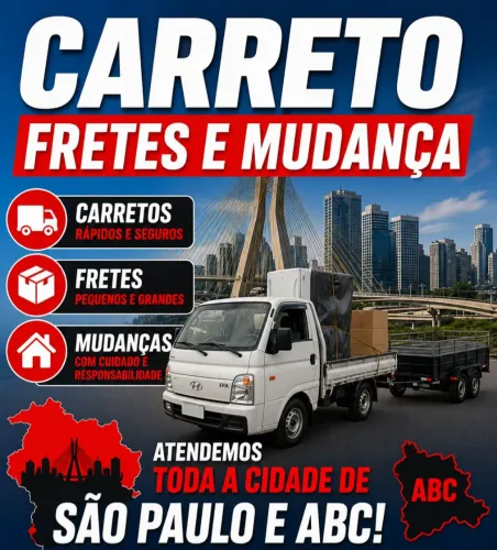 CARRETO, FRETE E MUDANÇA EM ABC E SÃO PAULO | Rápido, Seguro e com Melhor Preço!
