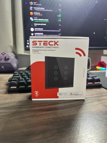 Interruptor inteligente STECK - Preto - 6 Teclas - Novo!
