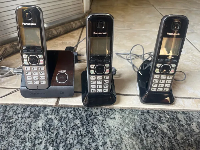 Telefone Sem Fio Panasonic Combo (base+2 Ramais) Black Piano Bivolt