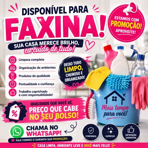 Disponível para faxina