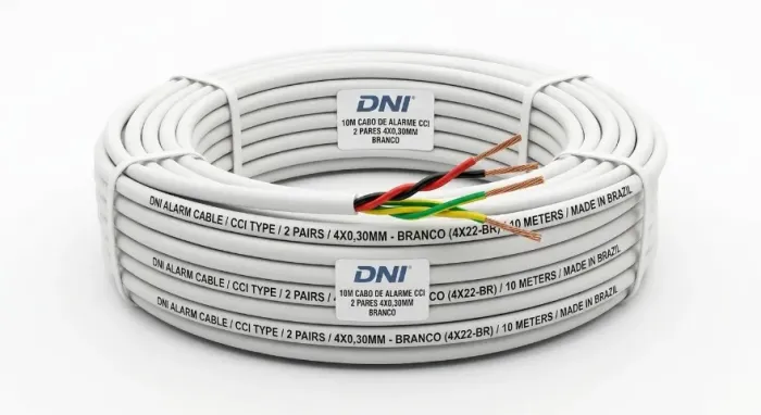 10M DE CABO DE ALARME DNI TIPO CCI / 2 PARES / 4X0,30MM - BRANCO (4X22-BR)