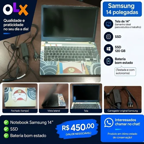Notebook Samsung 14? - SSD 120GB - Ótimo Estado