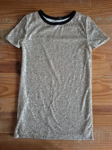 vestido preto prateado riachuelo tam. 16