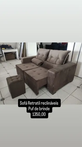 SOFÁ RETRATIL RECLINÁVEIS  com puf 1350