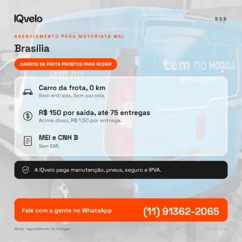 Carro da frota para motorista MEI - entregas Magalog - Brasília