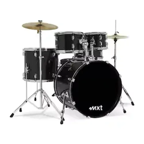Bateria Acústica Preta Cromada M-b120pc Bumbo 20 MXT