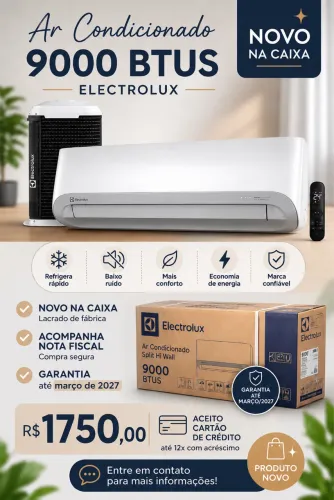 Ar Condicionado Split Electrolux 9000BTUs NOVO / LACRADO