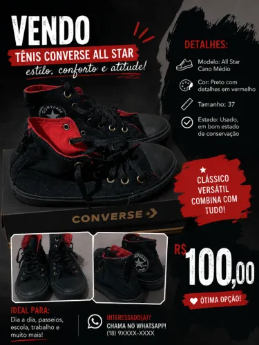 Tênis all star black